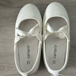 Toddler Flat Shoes White with Sarkles